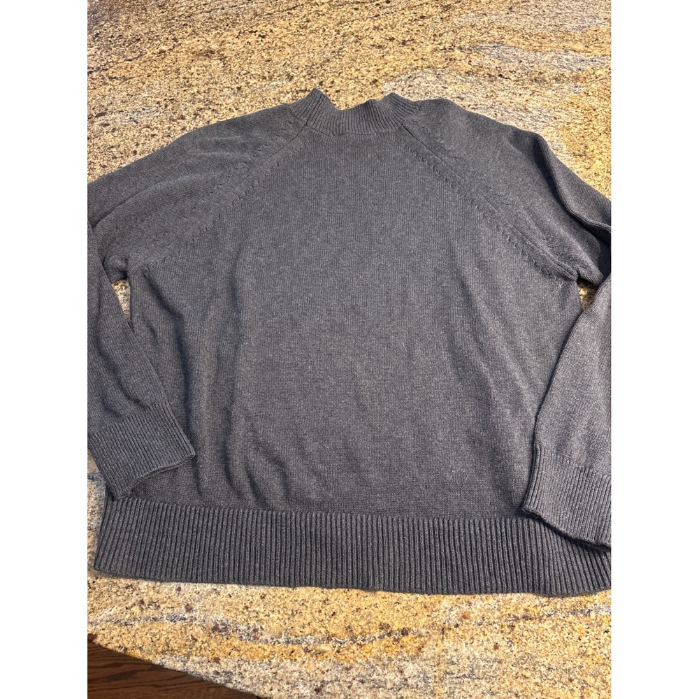 Quince Womens Organic Cotton Mockneck Sweater Charcoal Gray LB27638 M - Picture 5 of 8